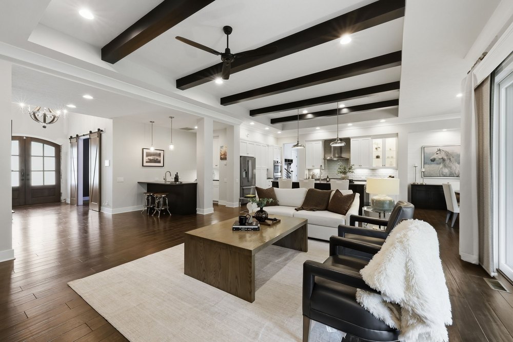 Living room at Myles Garrett's Cleveland home
