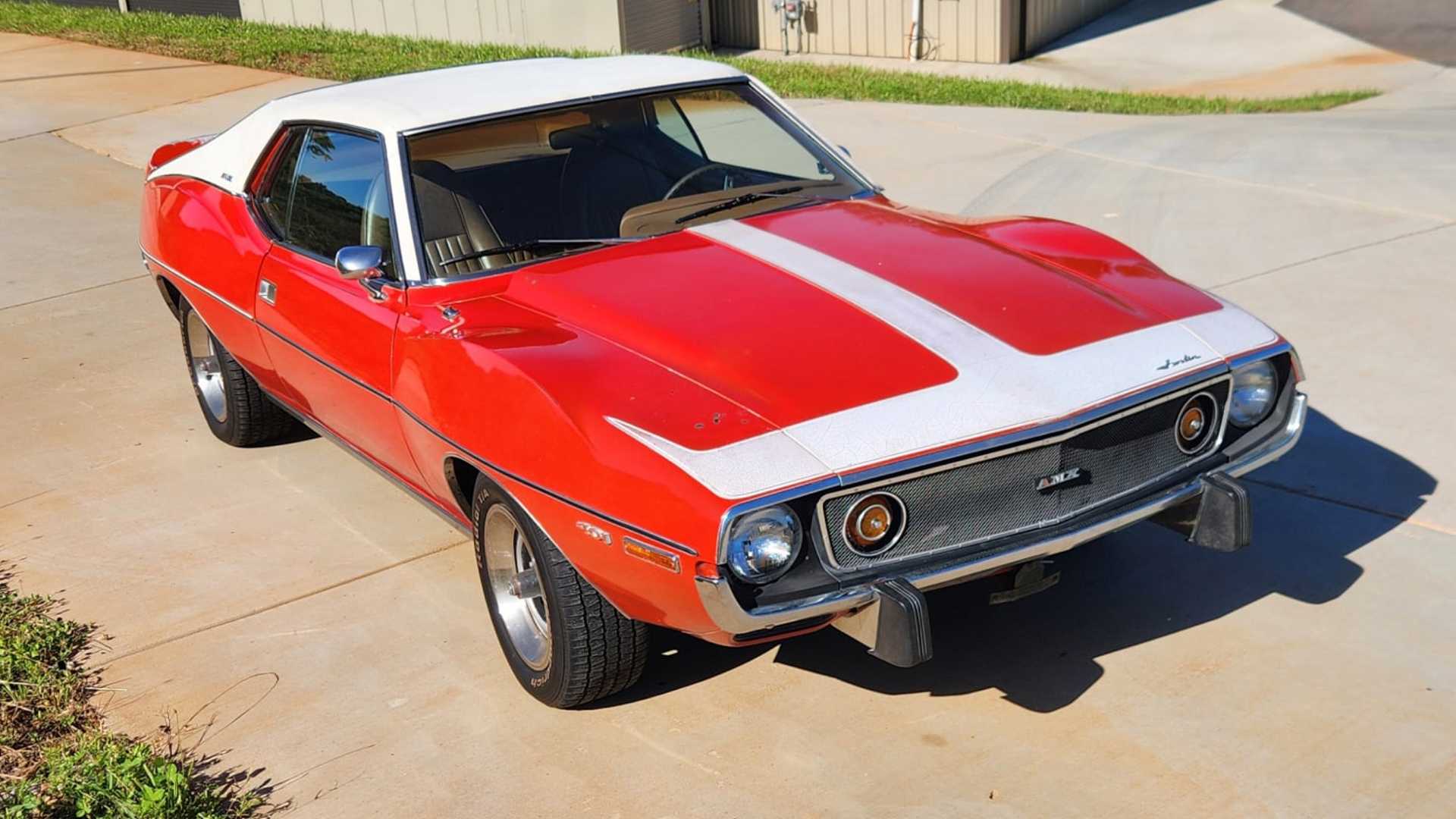 1974 AMC Javelin AMX 401 overhead front three-quarter