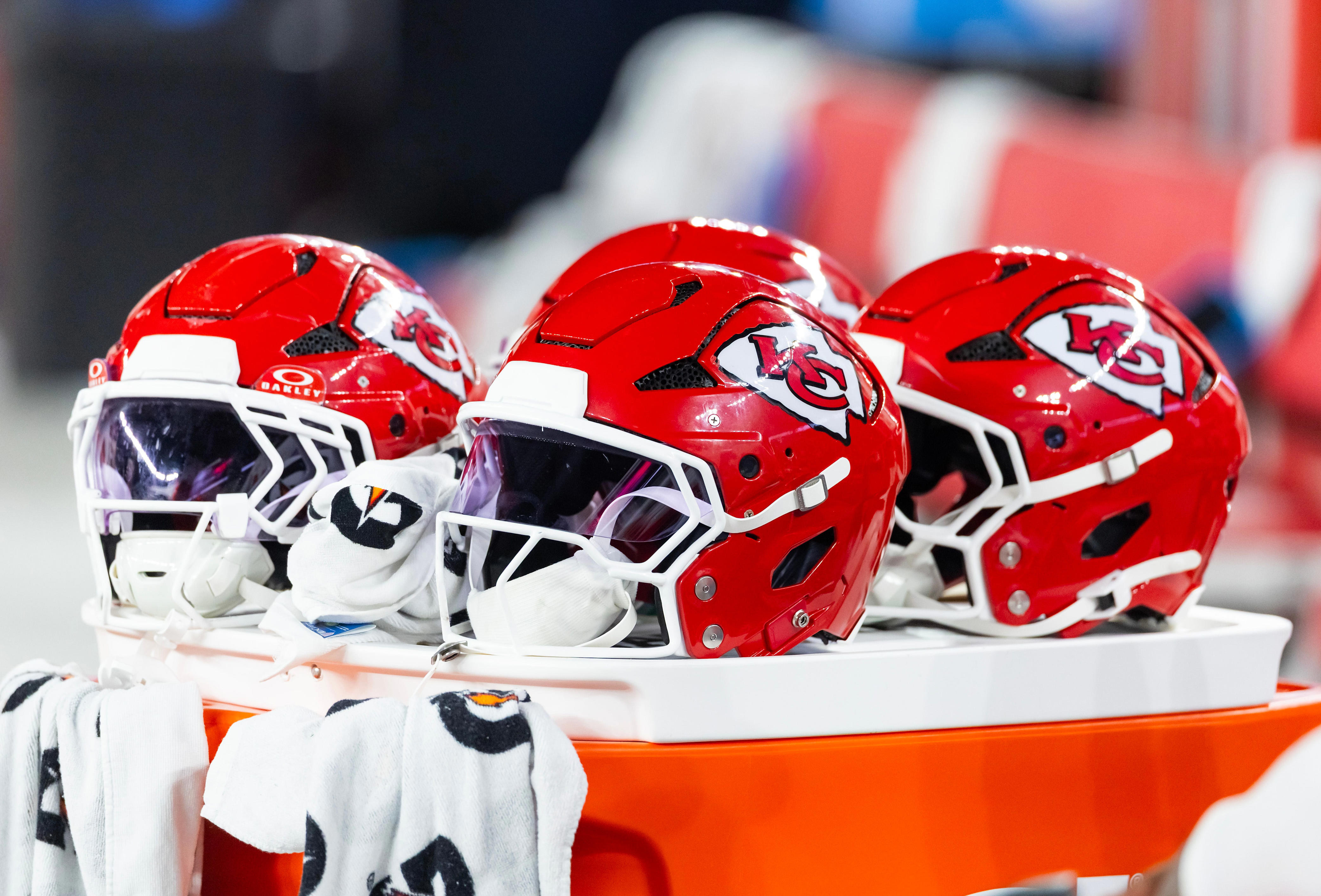 Chiefs staff transports equipment before the start of training camp