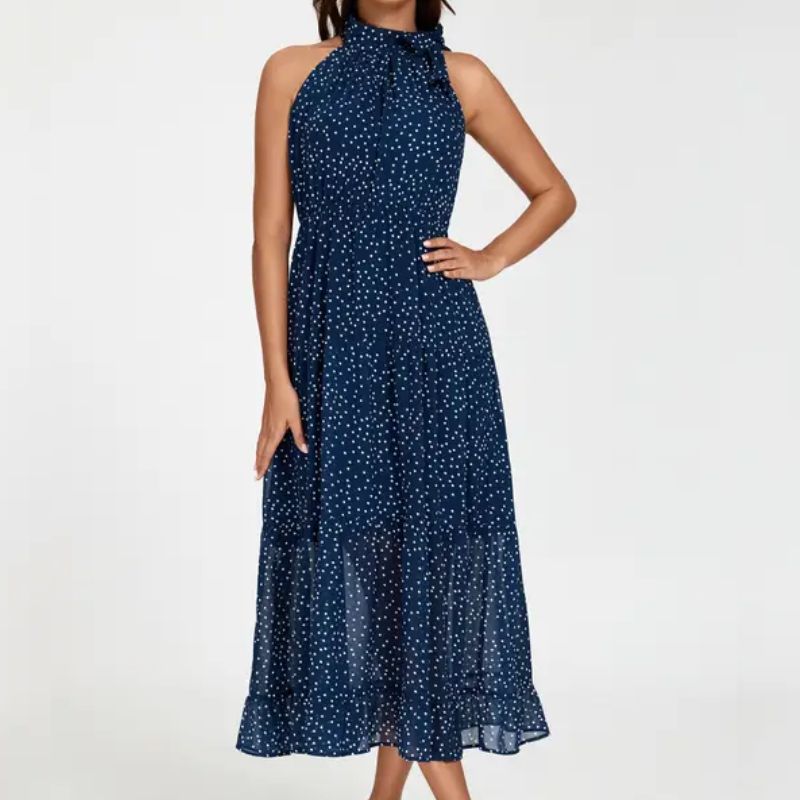 polka dot midi dress
