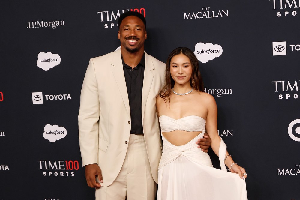 NEW YORK, NEW YORK - JULY 16: Myles Garrett and Chloe Kim attend the 2026 Time100 Sports Gala on July 16, 2026 in New York City. (Photo by Taylor Hill/WireImage)