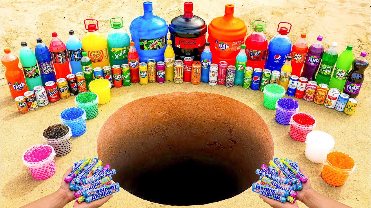 Mentos and soda create a giant toothpaste eruption