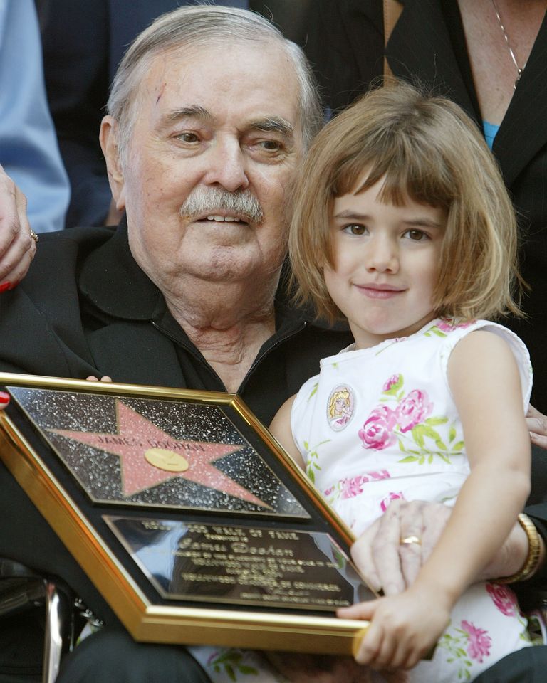 Actor James Doohan with his daughter, Sarah, recieves his star on the Hollywood Walk of Fame August 31, 2004 in Los Angeles, California.