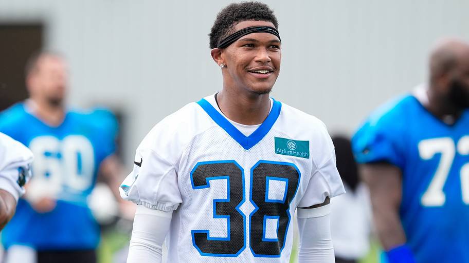 Carolina Panthers safety Zakee Wheatley (38) walks off the field during the first day of mini camp