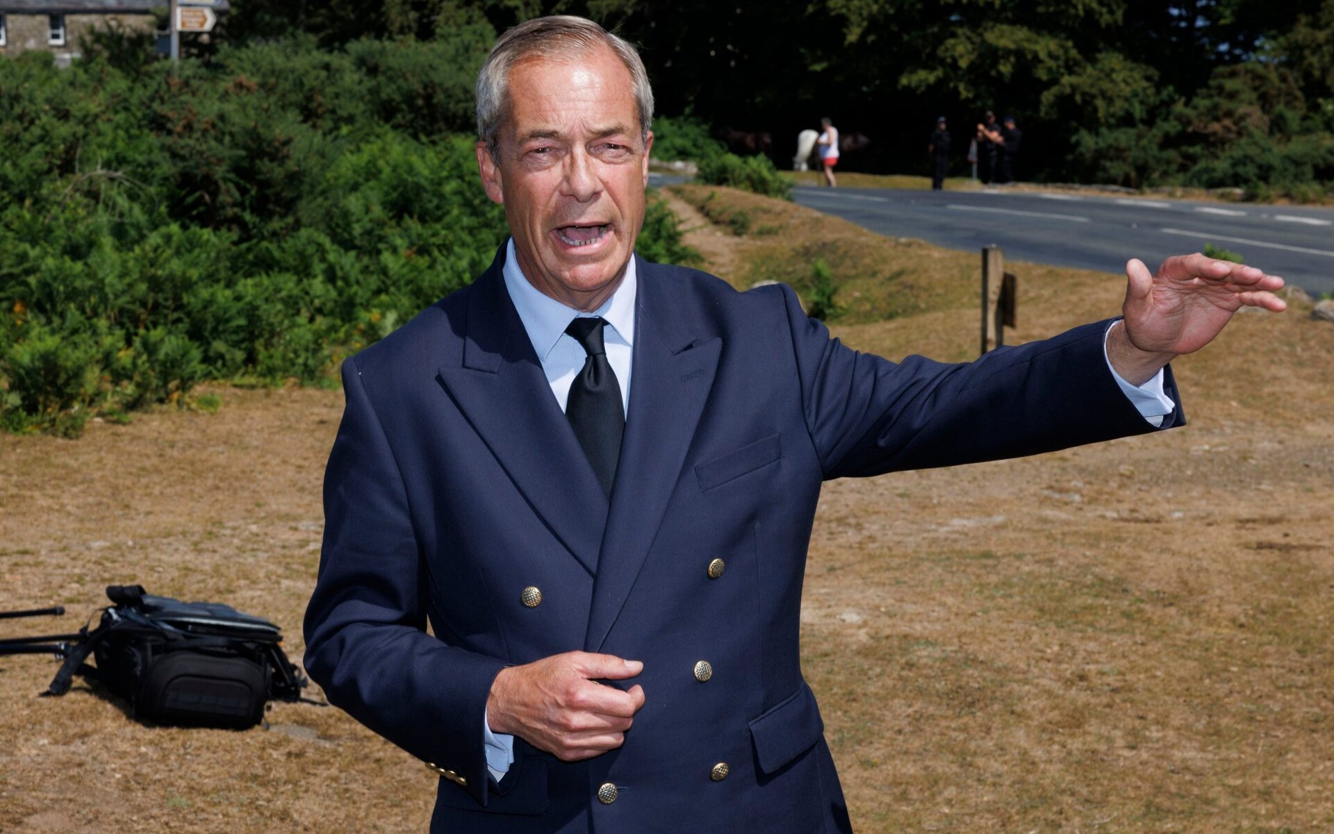 Woman crashes car seconds after swearing at Farage