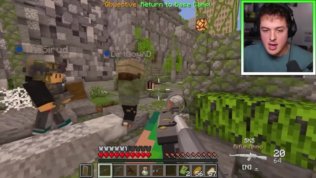 BeckBroJack tries to defeat parasite mobs in Minecraft