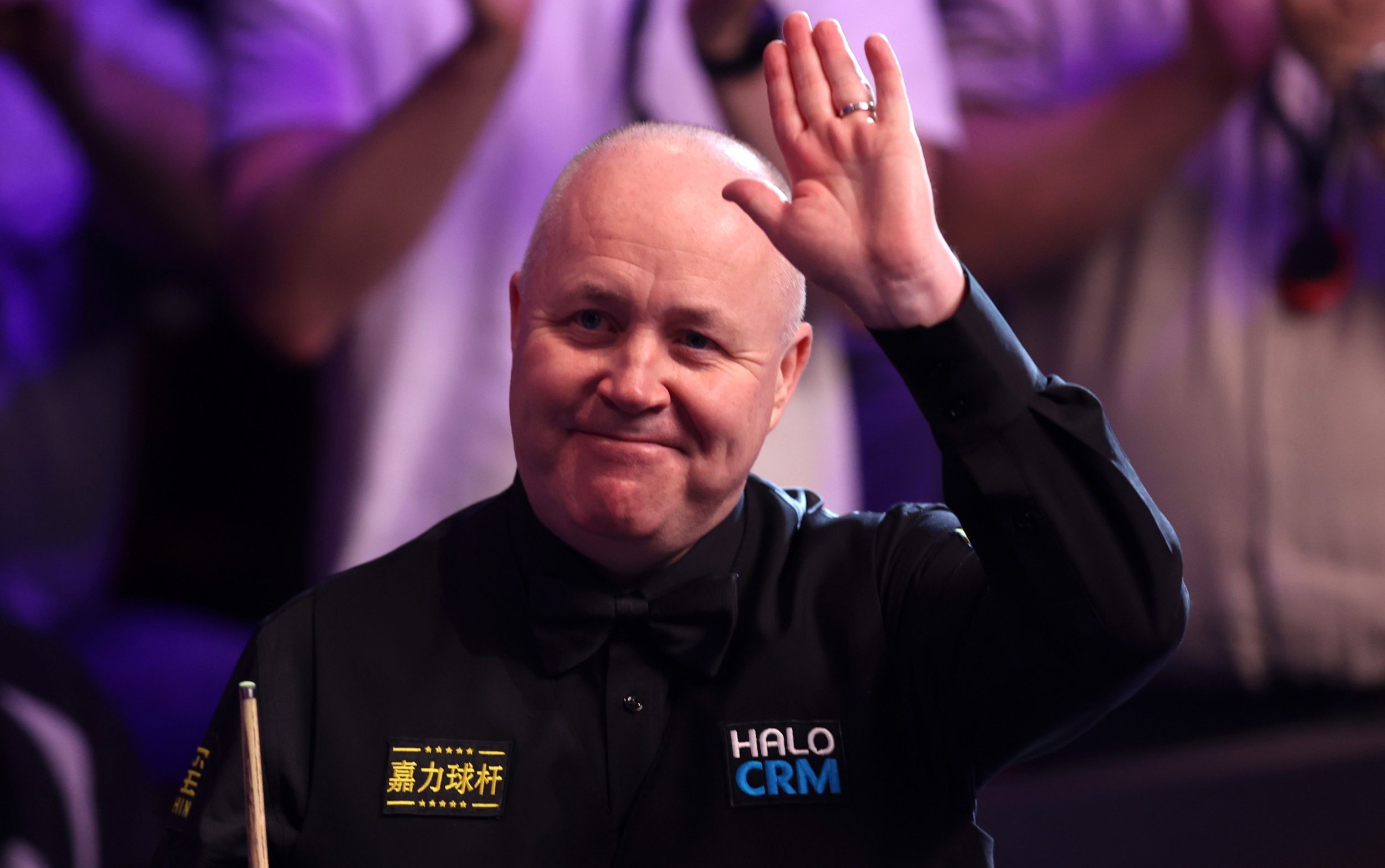 John Higgins at the Halo World Snooker Championship at The Crucible