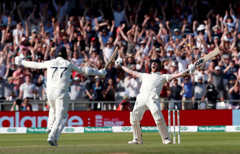England's Ben Stokes celebrates as they win the third test against Australia, in Headingley, Leeds, Britain August 25, 2019. Action Images via Reuters/Andrew Boyers SEARCH