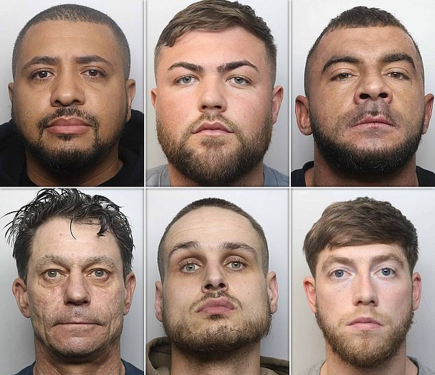 Top left to bottom right: Tony Lewis, Lucas Sankey, Max Bowler, Alan Hulland, Jordan Hudson and Dominic Hulland