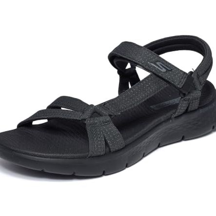 Skechers Women's Go Walk Flex Sandal Sublime, Black Textile, 6 Uk