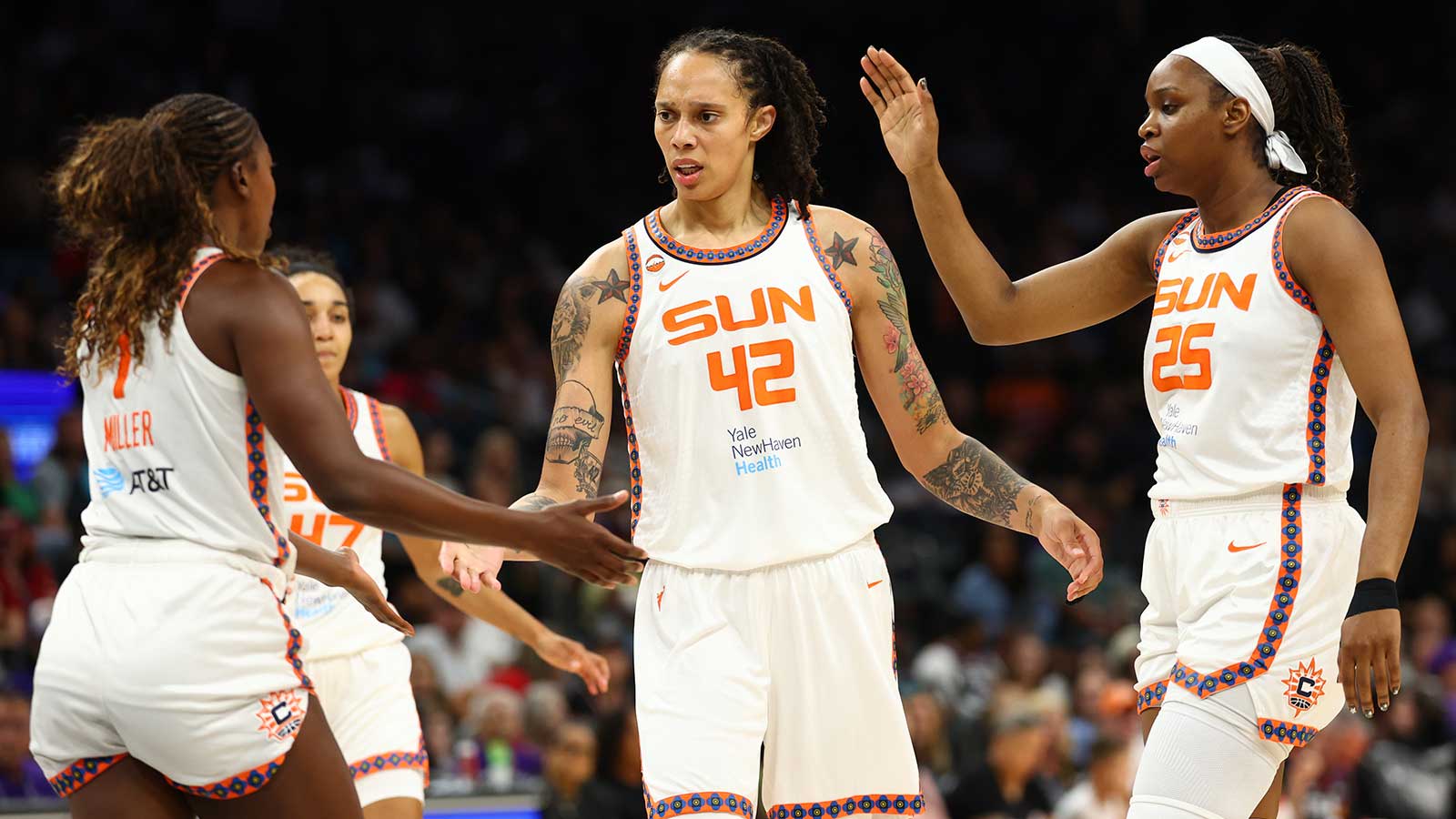 Sun’s Brittney Griner caught recreating Sophie Cunningham’s viral meme