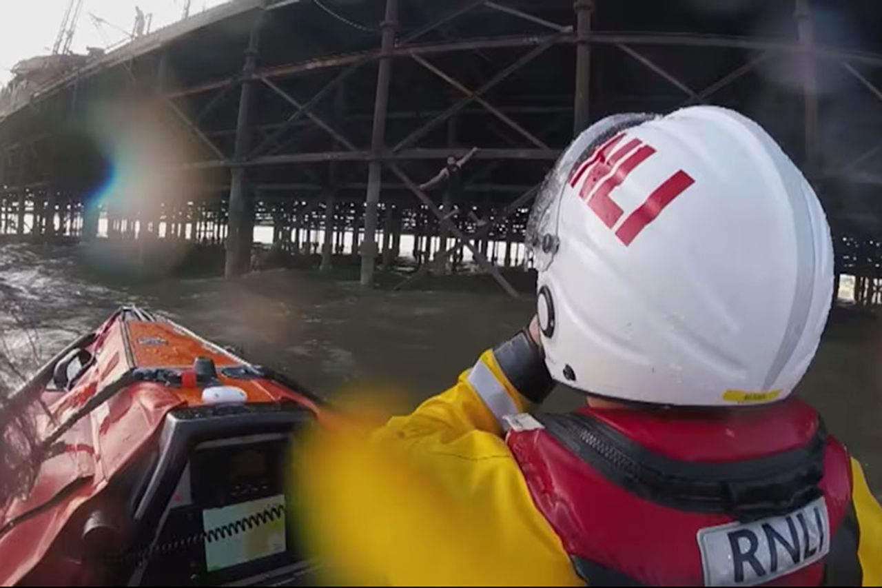 Subby (10) and his cousin Kizza (12) were trapped beneath the pier, desperately clinging to its supports as powerful waves crashed over them in Blackpool