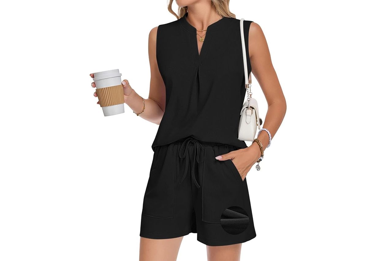 AUSELILY Women's Sleeveless Two Piece Shorts Matching Sets