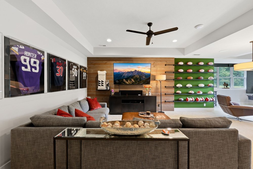 Living area of Myles Garrett's Cleveland-area home