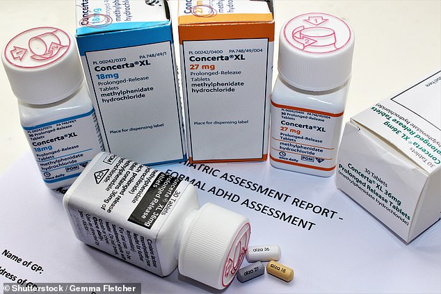 Bottles of methylphenidate hydrochloride tablets, which are used in the treatment of ADHD.