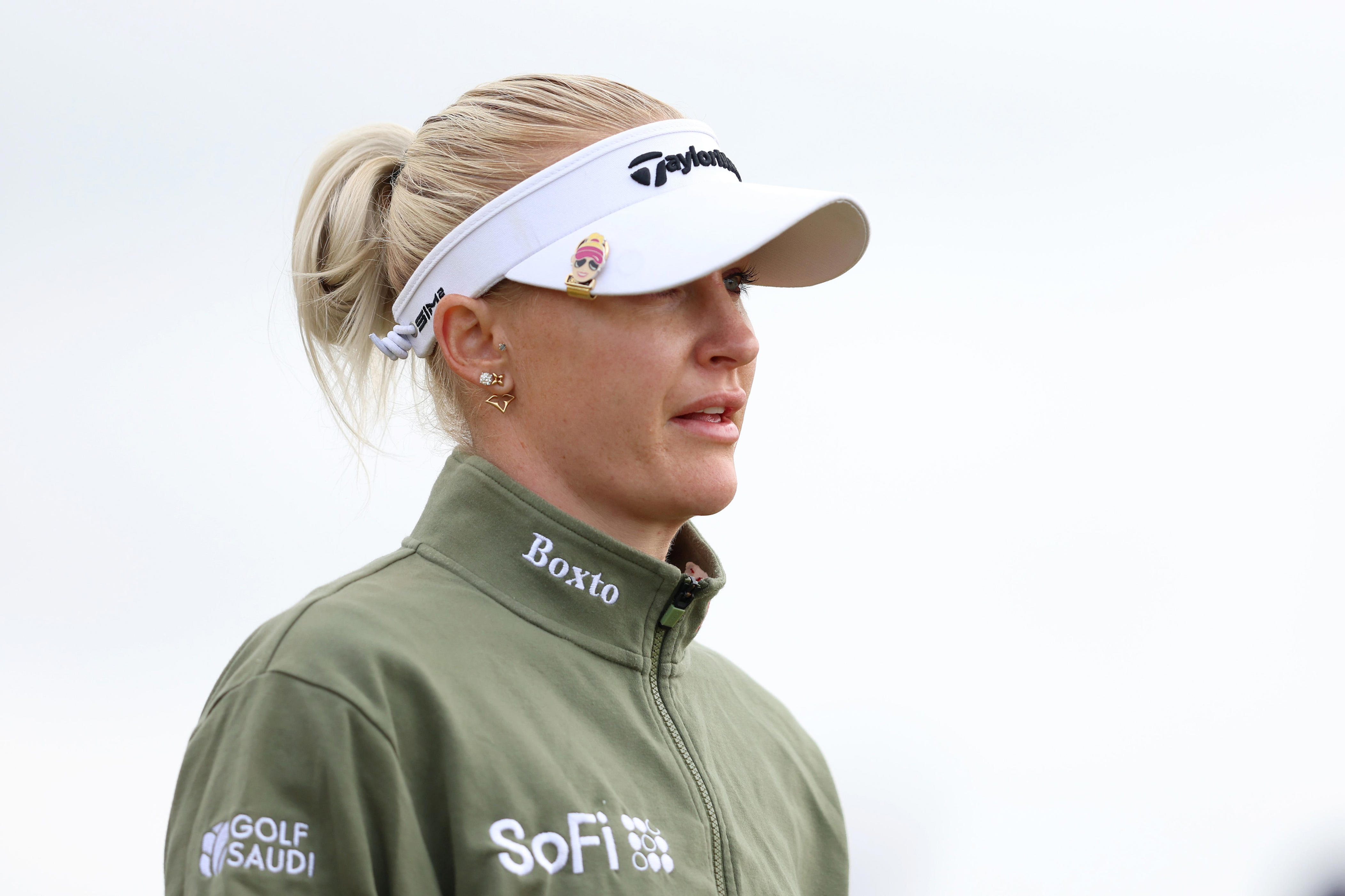 Charley Hull of England looks on on the third hole during the first round of the ISPS HANDA Women's Scottish Open 2026 at Dundonald Links Golf Course on July 23, 2026 in Troon, Scotland.
