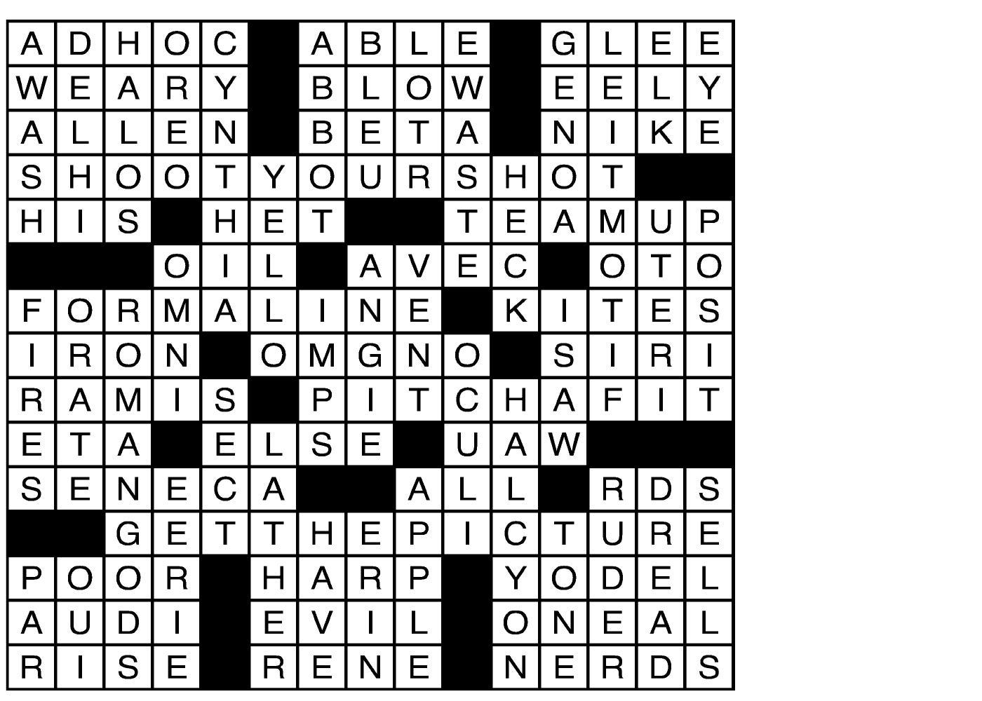 Puzzle solutions for Thursday, Jul. 23, 2026