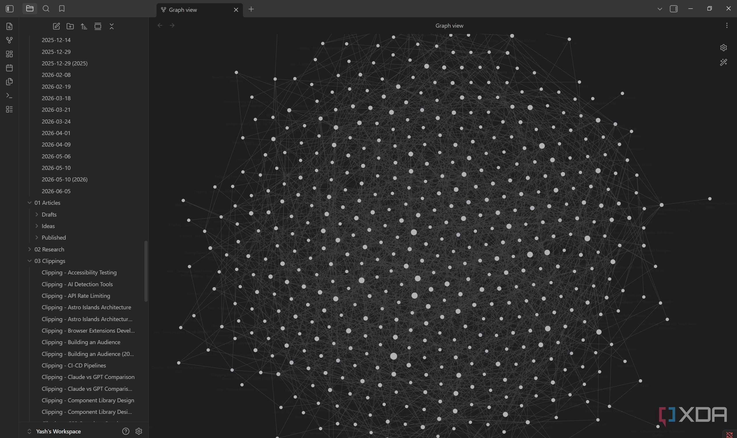 Obsidian workspace