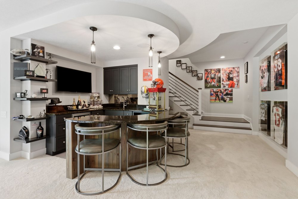 Bar area of Myles Garrett's Cleveland-area home