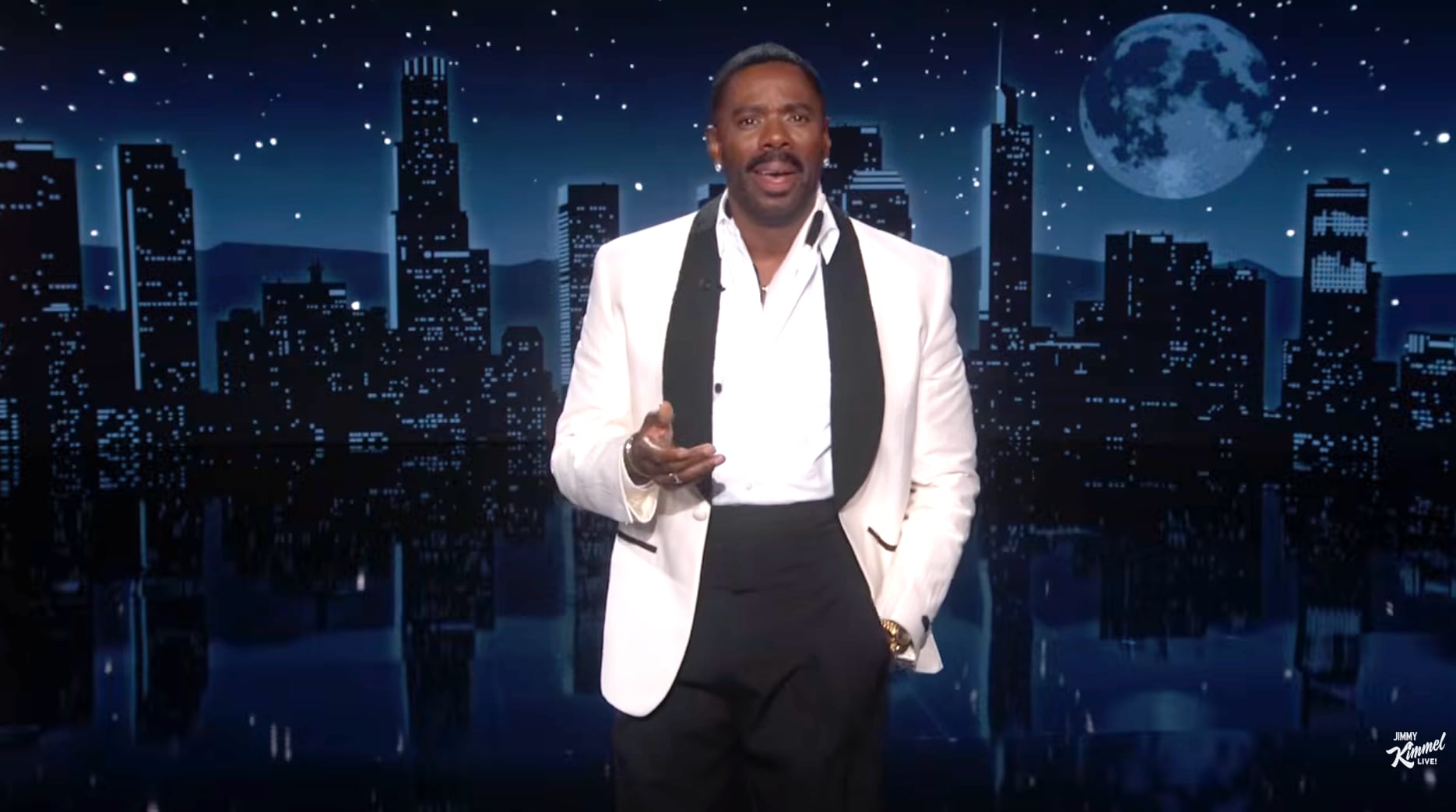 Actor Colman Domingo questioned the reality of Trump's cognitive exams. / YouTube/Jimmy Kimmel Live