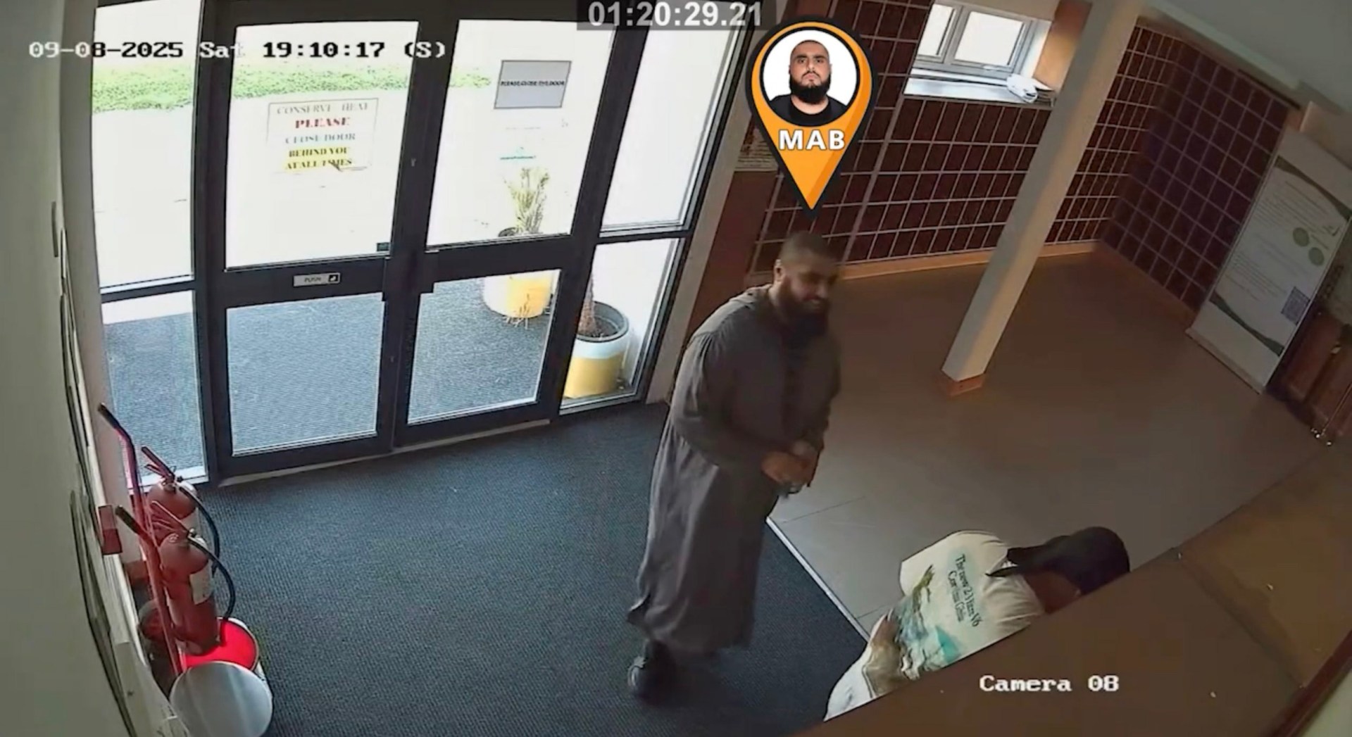 Handout grab dated 09/08/25 taken from CCTV issued by Greater Manchester Police (GMP) of Mohammad Bashir and Jihad Al-Shamie at the Al Sunnah Mosque in Manchester, where they mistakenly believed they had hidden from the cameras and that their conversations would not be overheard. Mohammad Bashir, 31, who planned a terror attack with his friend - who went on a fatal knife rampage at a Manchester synagogue less than two months later - has been sentenced to life with a minimum term of 17 years at Manchester Crown Court. Issue date: Thursday July 23, 2026. PA Photo. Photo credit should read: GMP/PA Wire NOTE TO EDITORS: This handout photo may only be used in for editorial reporting purposes for the contemporaneous illustration of events, things or the people in the image or facts mentioned in the caption. Reuse of the picture may require further permission from the copyright holder.