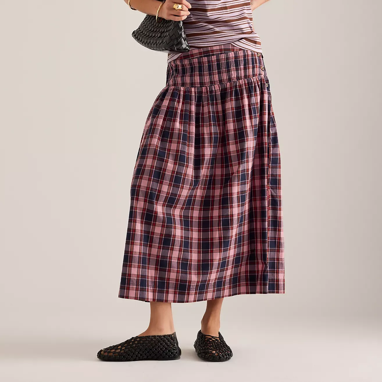 Damson Madder Josie Pleated Midi Skirt
