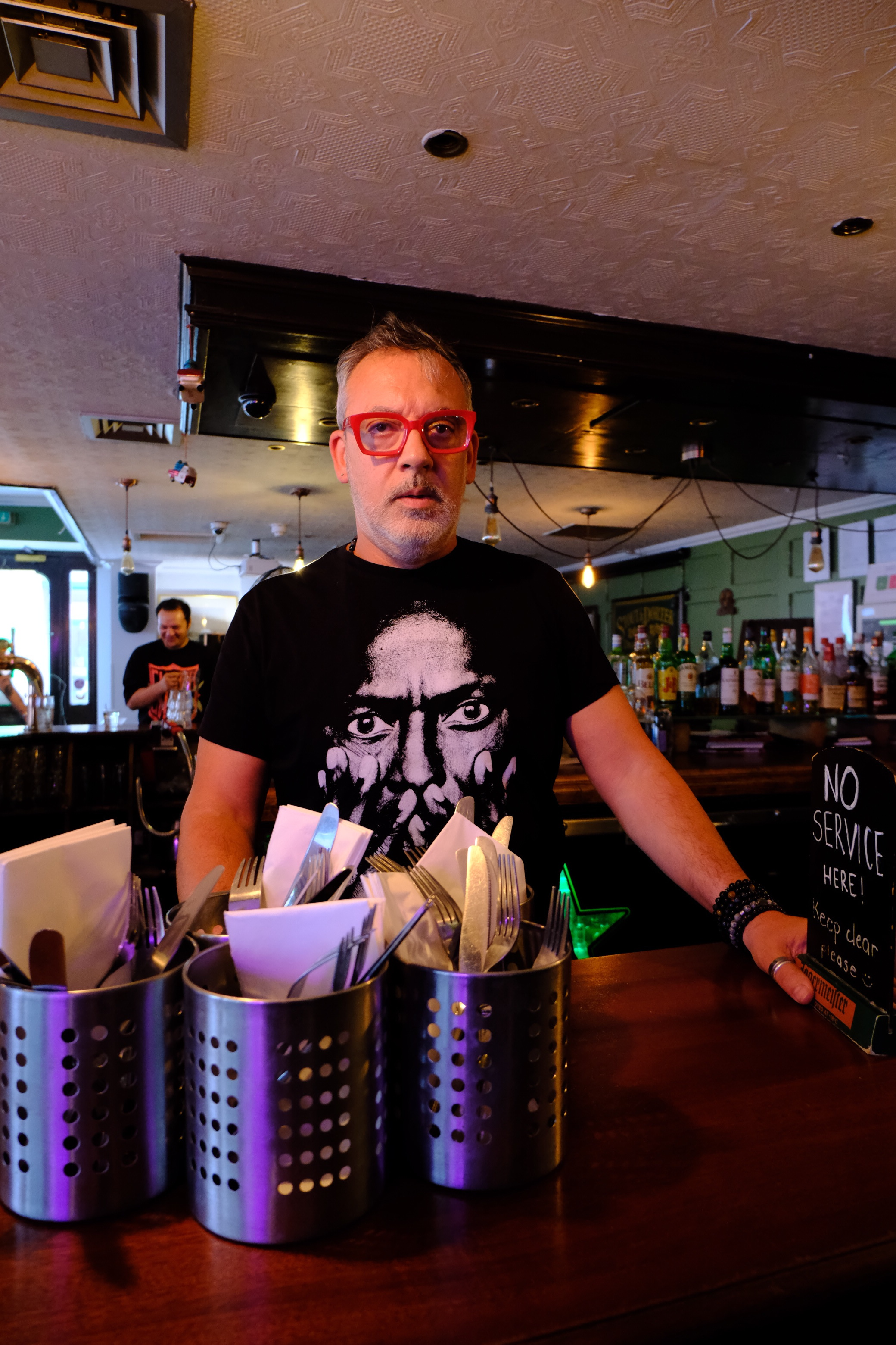 Alberto Romanelli, owner and landlord of the Windmill Pub on Tabernacle Street in Shoreditch (Fin Gray)