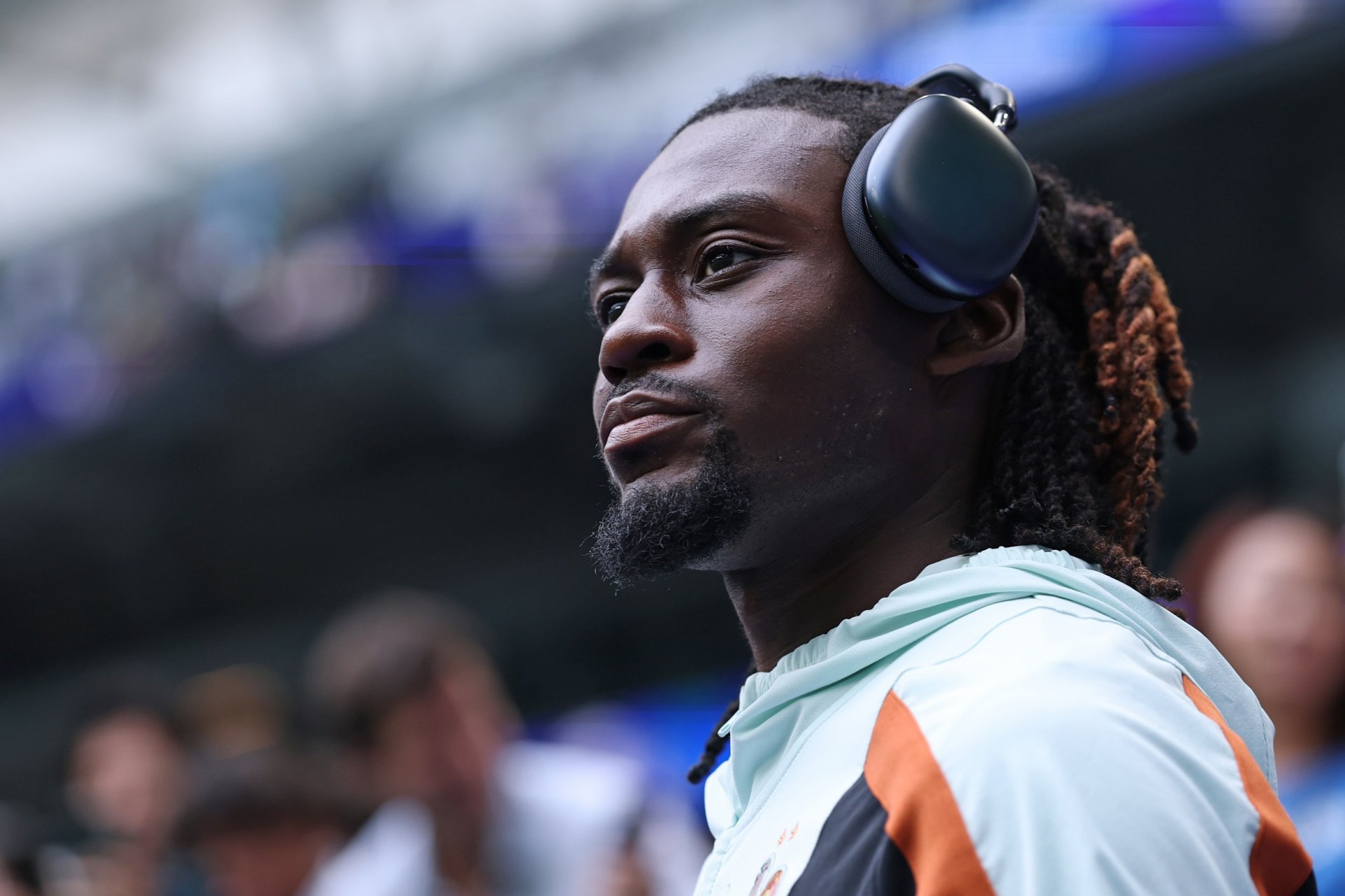 MIAMI GARDENS, FLORIDA - JULY 18: Manu Kone #6 of France inspects the pitch before the FIFA World Cup 2026 Bronze Final between France and England at Miami Stadium on July 18, 2026 in Miami Gardens, Florida. (Photo by Buda Mendes/Getty Images)