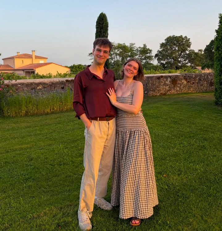 Kate Rice and her fiance, Stepan, pose for a picture together.