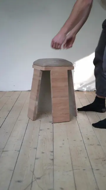 This clever wooden stool flexes as you sit