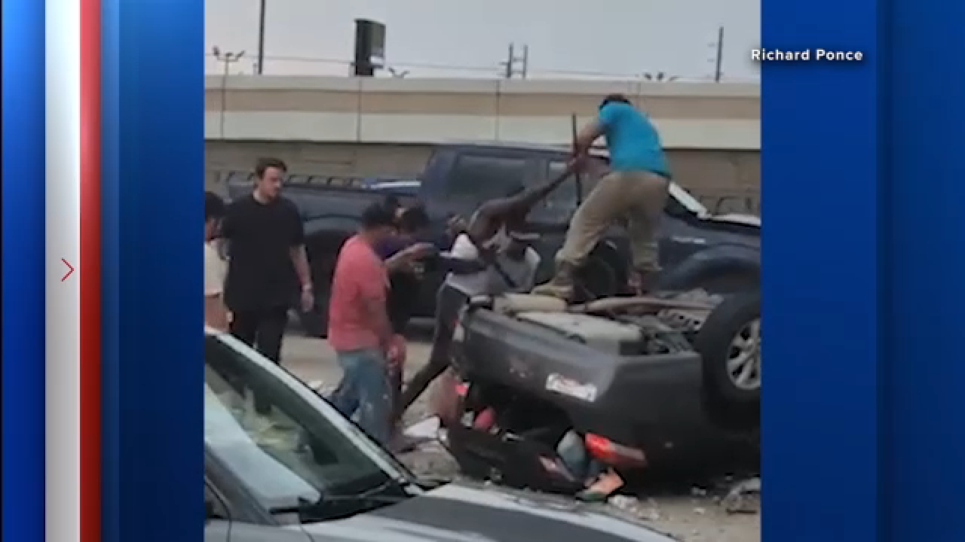 3 people hospitalized after vehicle flew off Southwest Freeway NB near ...