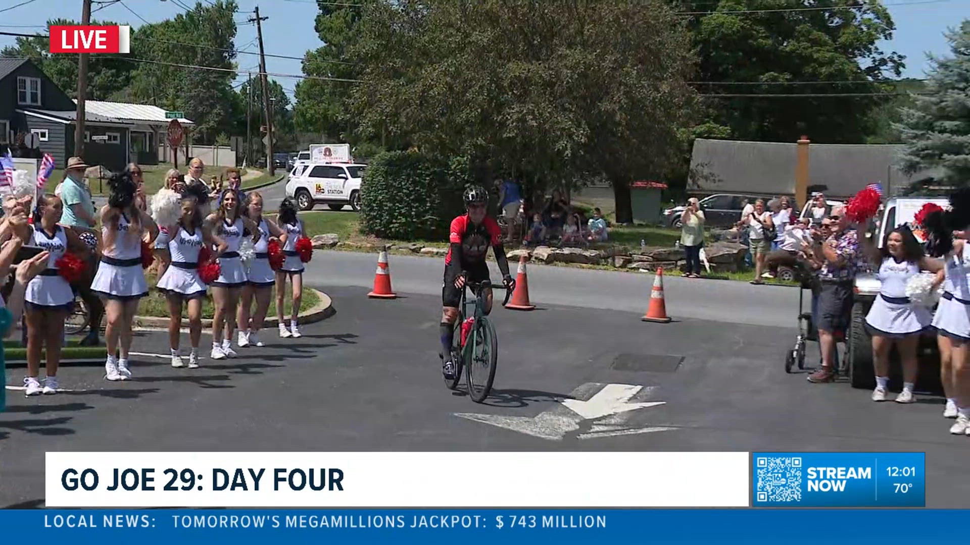 Joe rides into Montoursville on day 4 of Go Joe 29