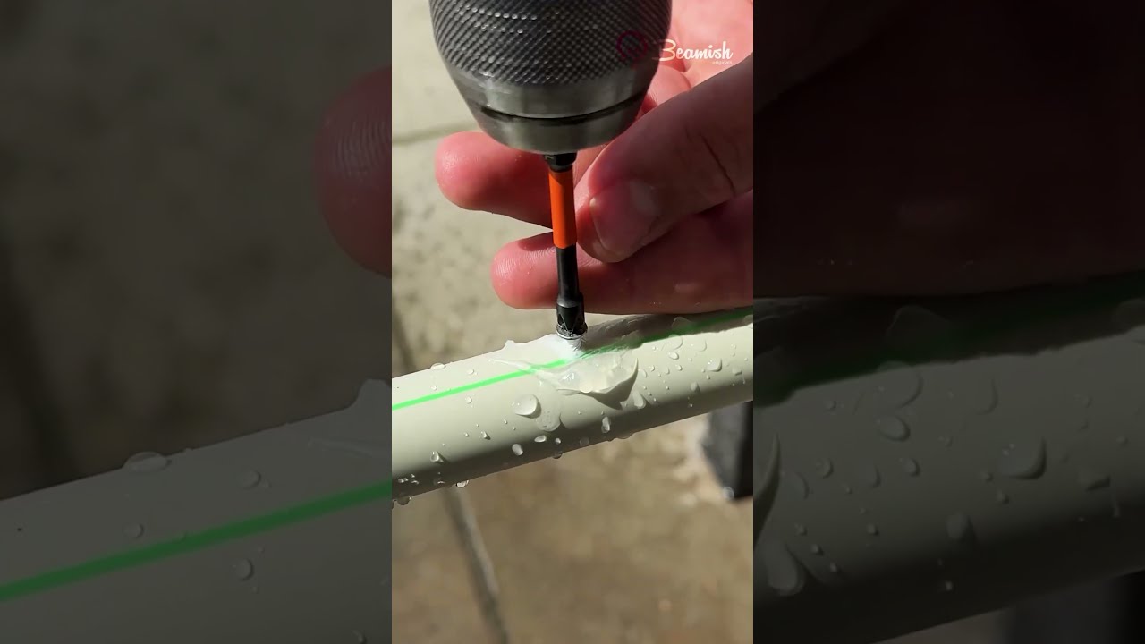 Pipe leak fix using a screw #diy #pipeleak #fixing