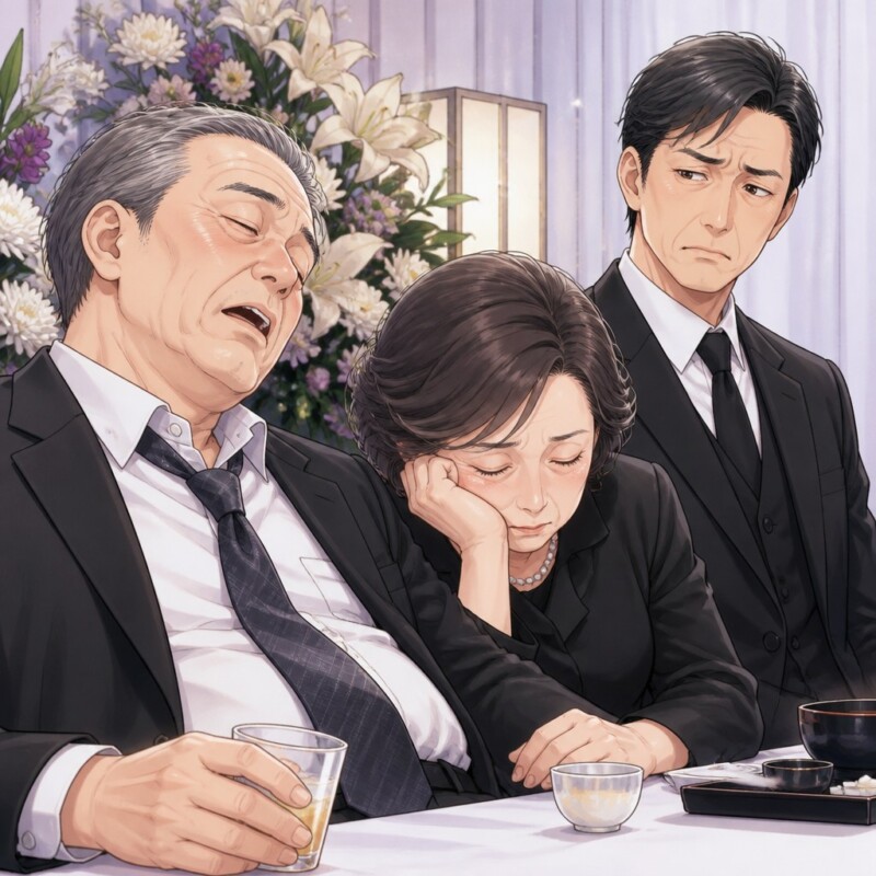 「悲しくてつい飲みすぎてさ」父の葬儀で終始居眠りした叔父夫婦→帰った後に家族が漏らした一言