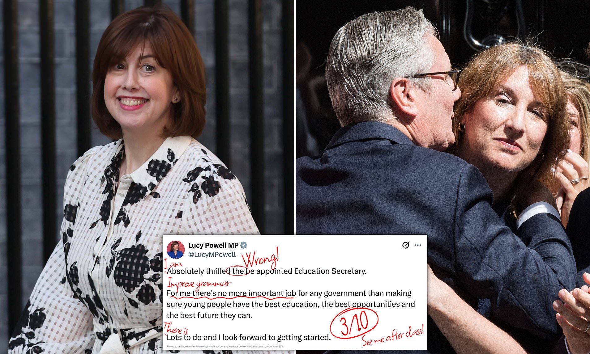 Grammar trouble for new education secretary who dismissed spelling tests at school as 'ridiculous'