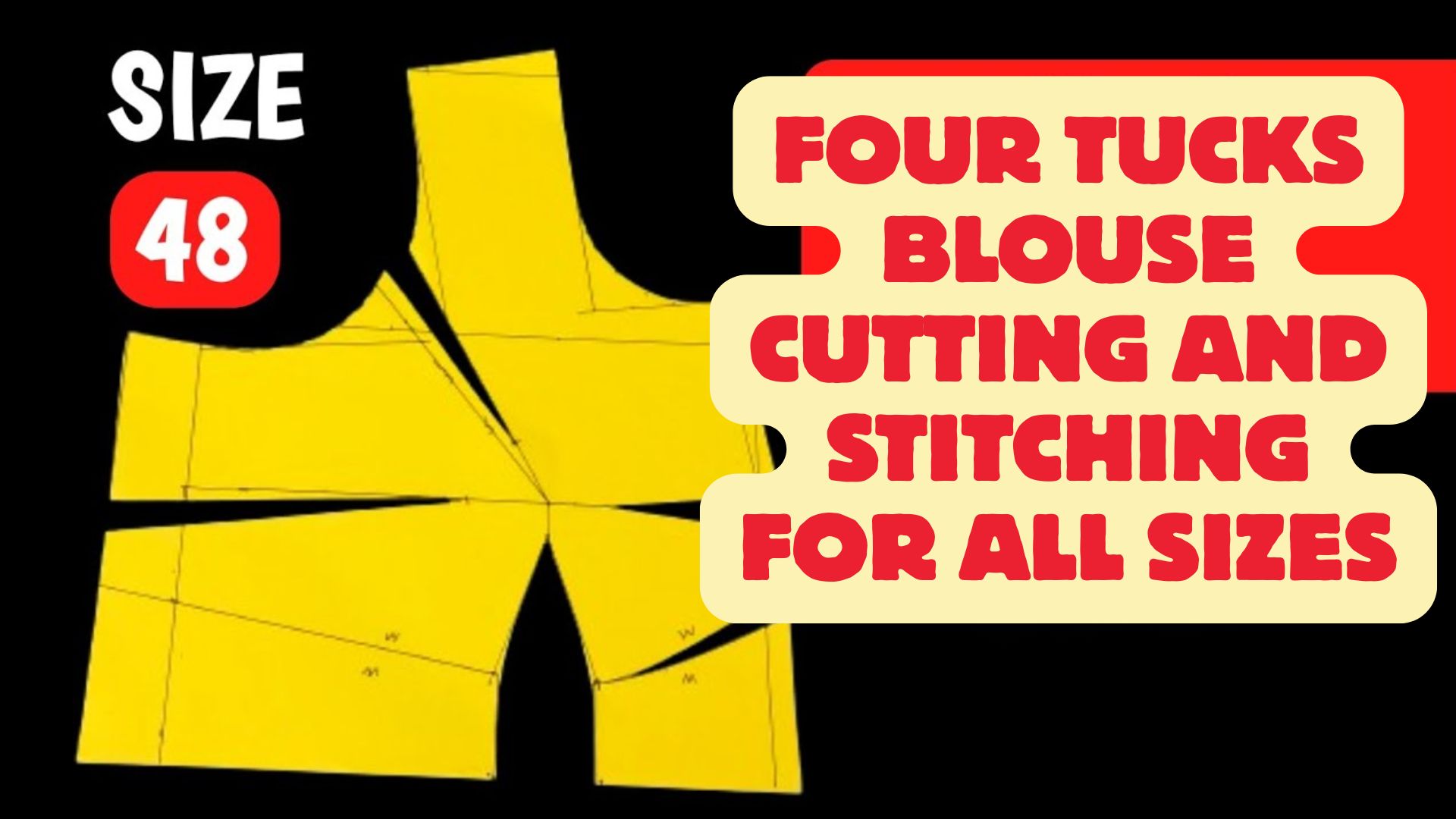 Four tucks blouse cutting and stitching for all sizes