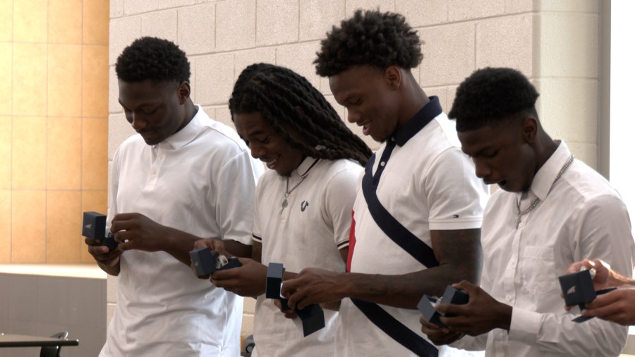 North Augusta boys' basketball receives state championship rings