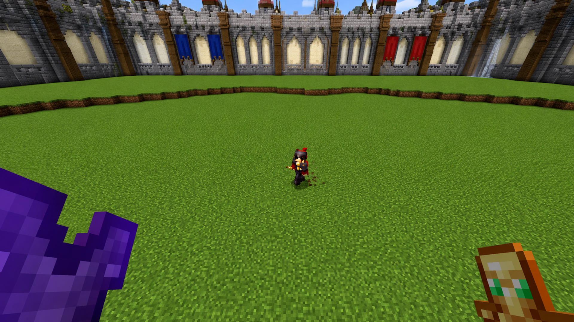 Practicing mace combos and wind charge movement in Minecraft