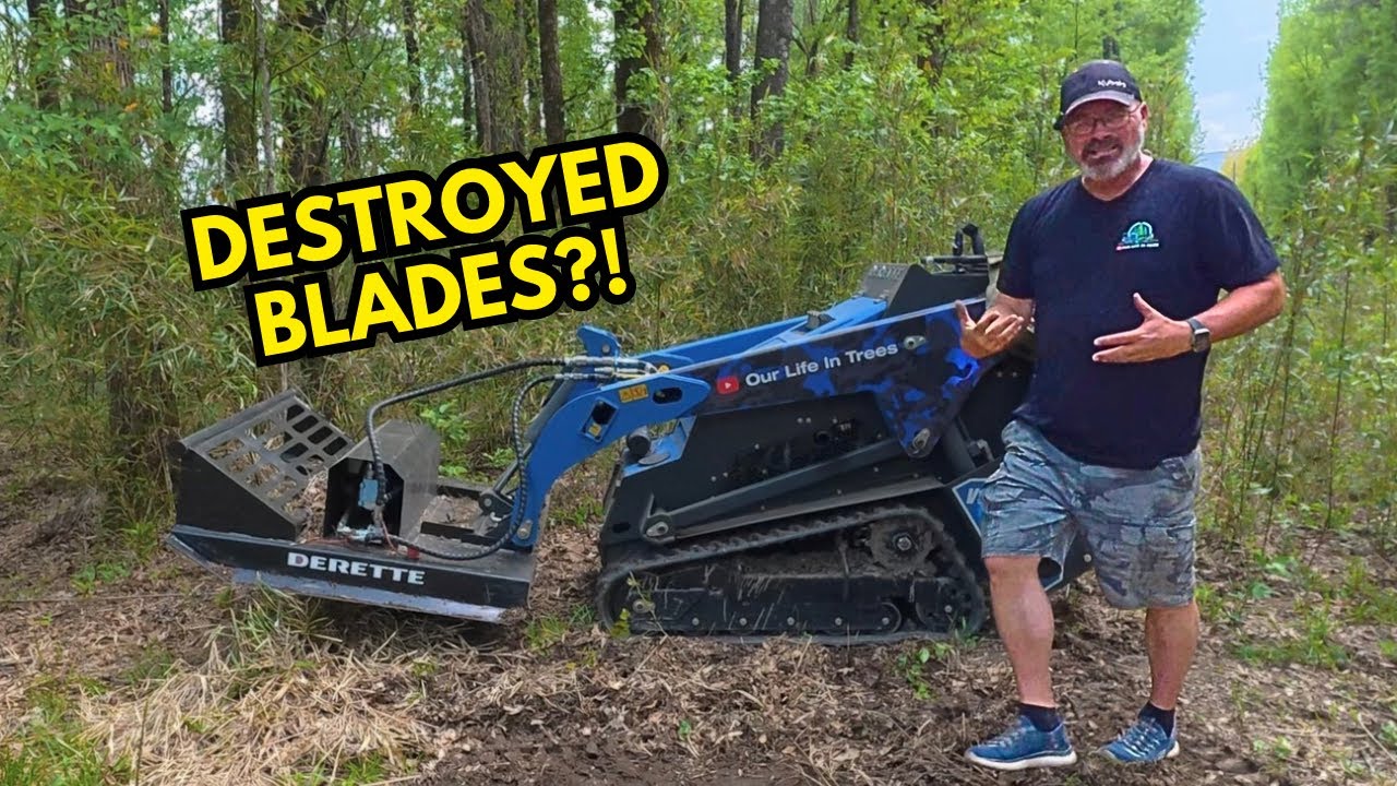 How this Chinese mini skid steer handles a difficult clearing job