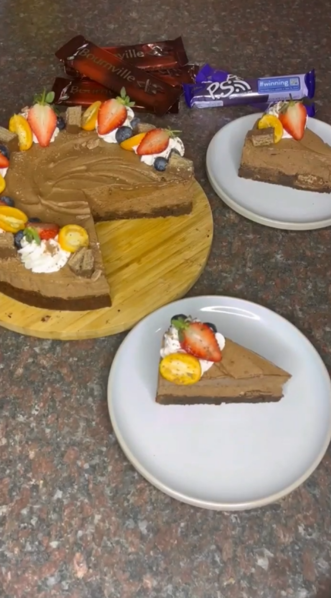 Decadent chocolate mousse brownie cake