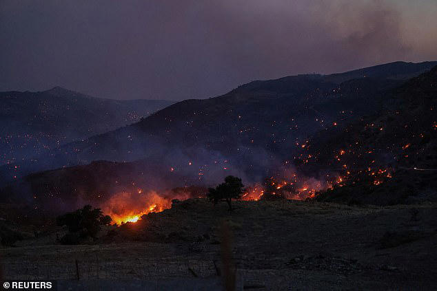 Greek islands burn: Wildfires rage on Crete and Lesbos with tourists ...