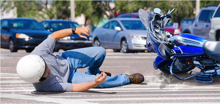 What happens to the human body in a motorcycle crash without riding gear?
