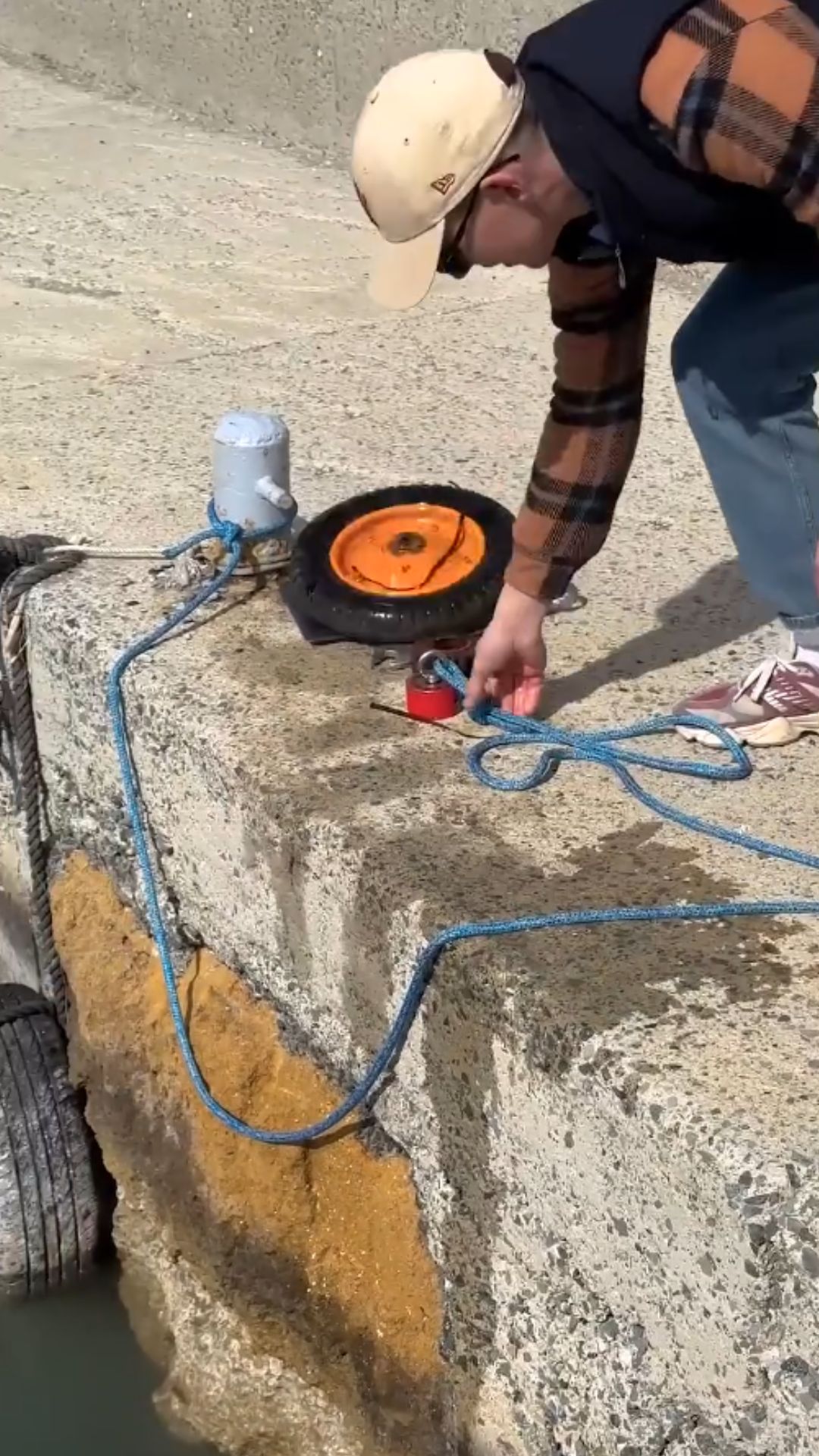 Hidden items emerge from the depths during magnet fishing