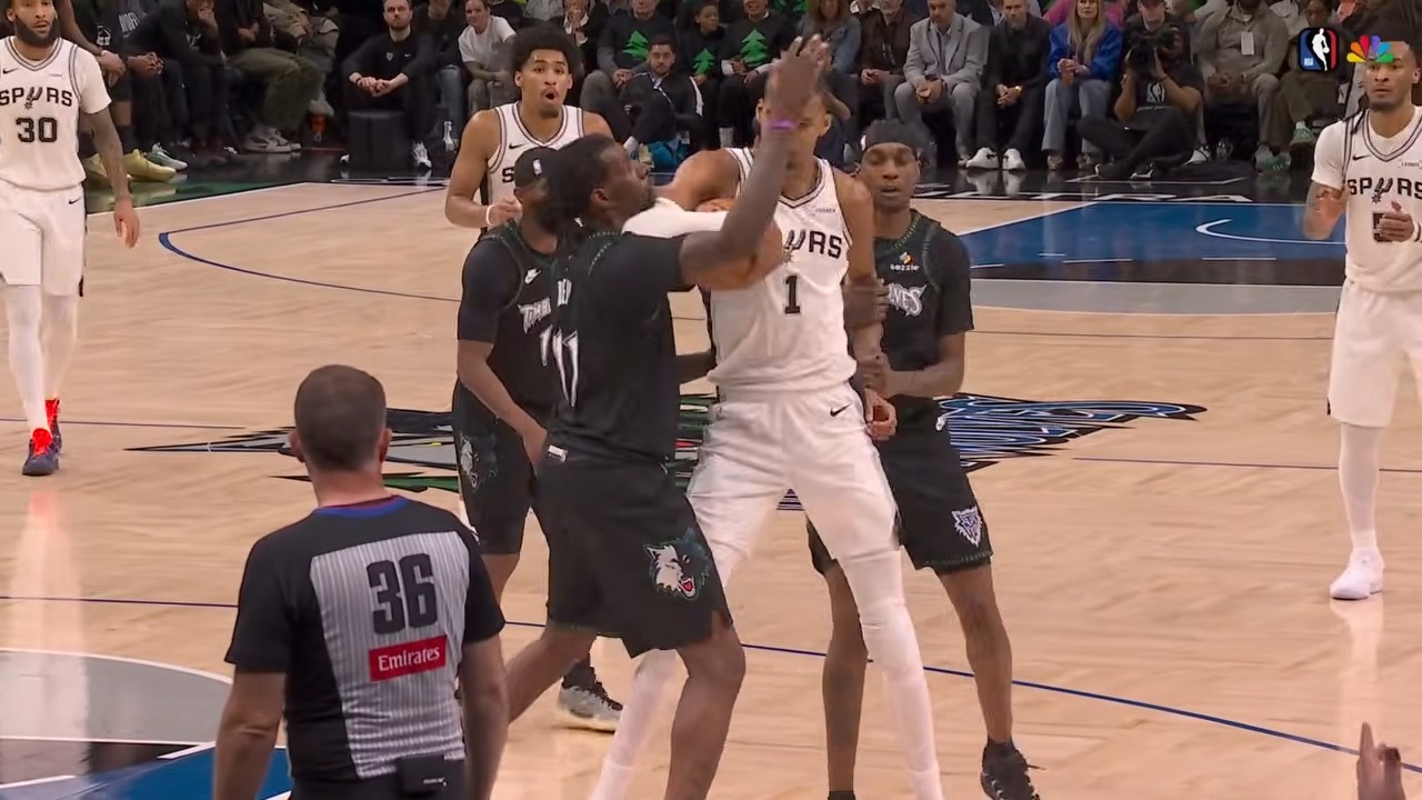 Caught on camera: Wemby lost control and elbowed Naz Reid in the face