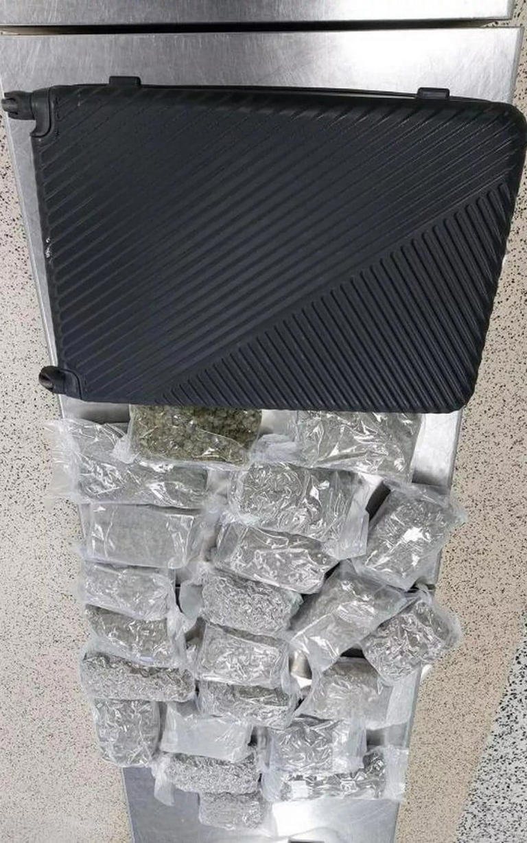 Thirty-eight packages of cannabis were found in Whalley’s suitcase - Lancs Live/MEN MEDIA