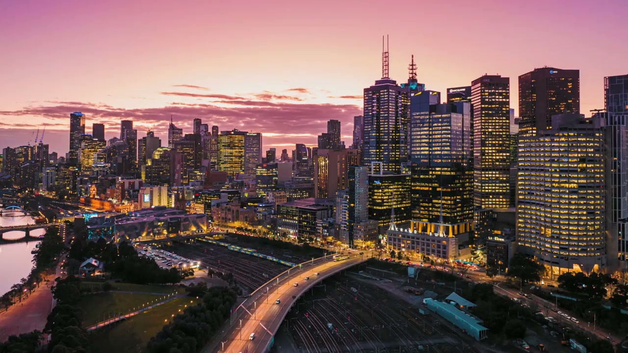 After sunset: Stunning aerial timelapse of city lights