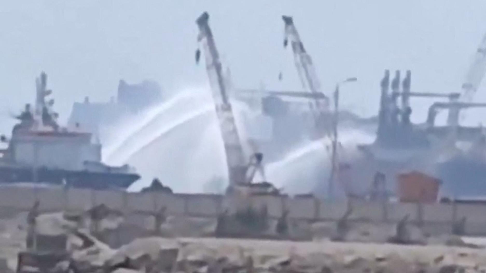 Drone attack caused fire on gas ships at Mediterranean port, Egypt says
