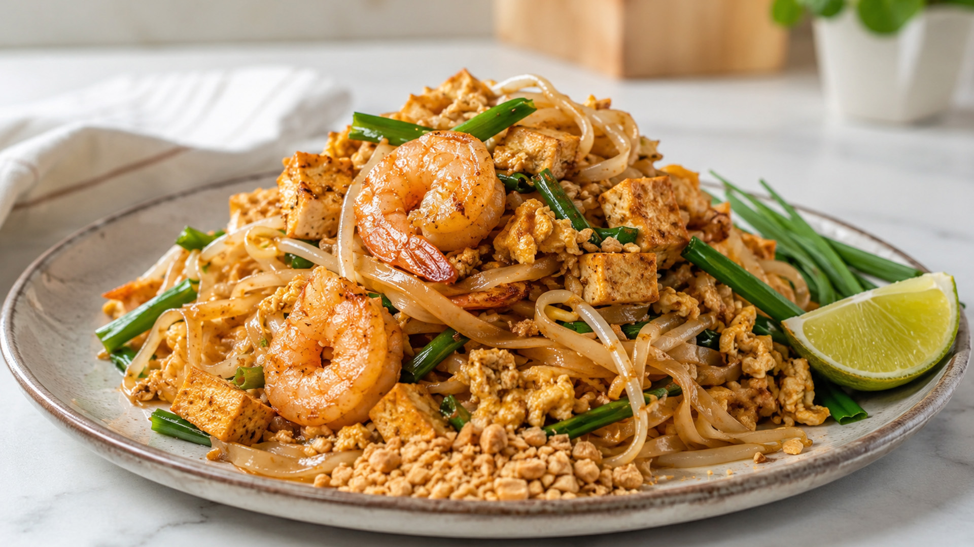 Tamarind sauce gives pad thai its sweet tangy flavor