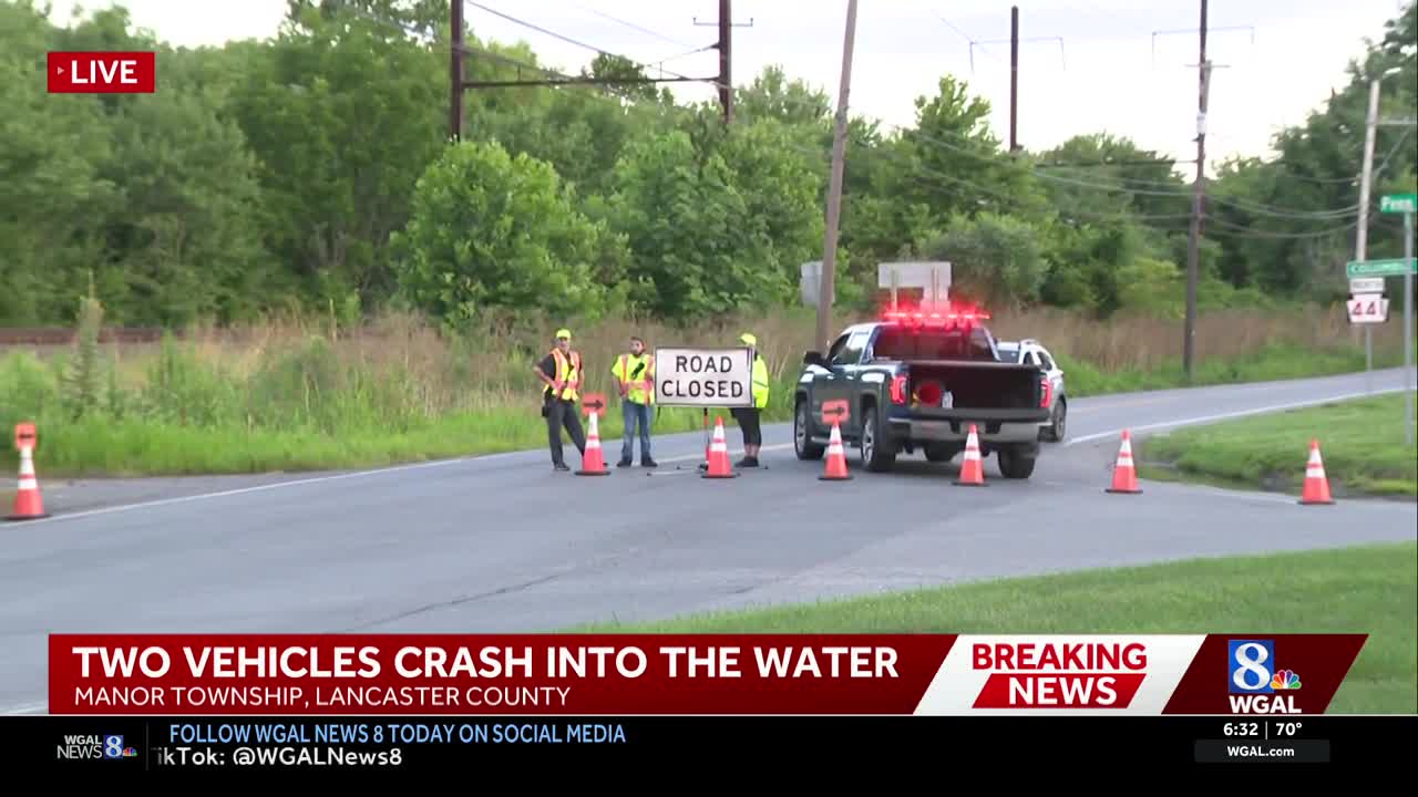 Two vehicles crash into water overnight in Lancaster County
