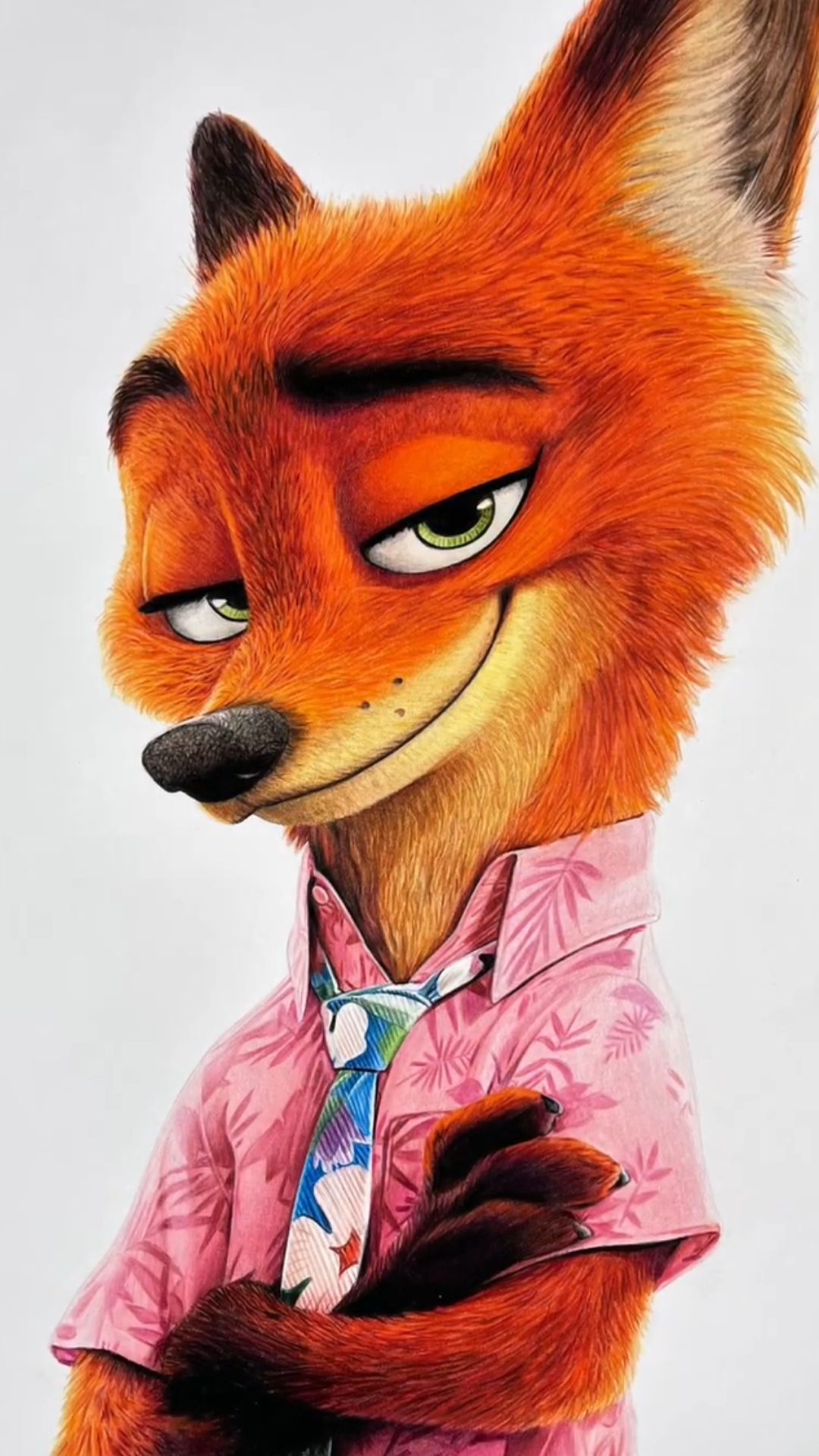 Watch Nick Wilde come to life in this amazing colored pencil drawing